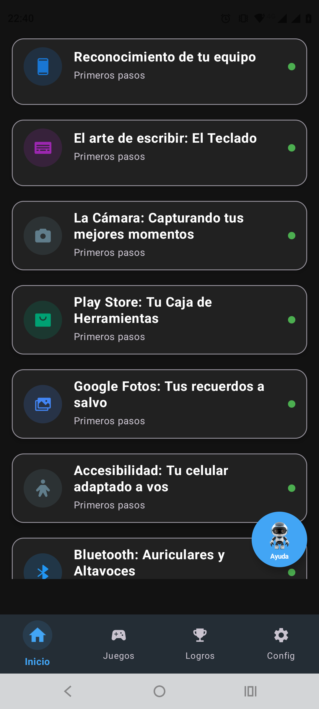 Listado de módulos de aprendizaje